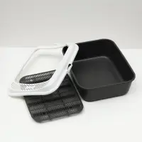 Туалет для кошек &laquo;Сима&raquo;FIX, 30&times;39&times;13.5 см, с бортом, сеткой и совком, пластик, серый, совок МИКС