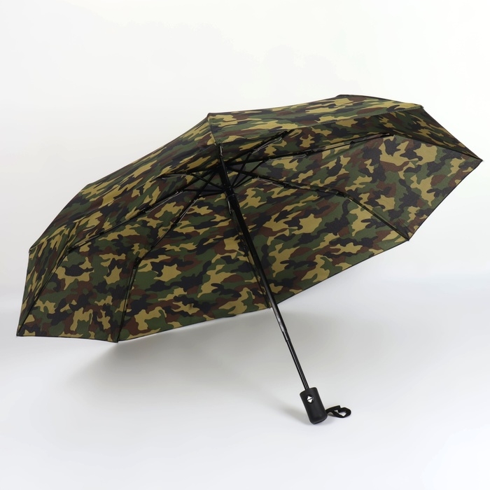 Зонт автоматический «Камуфляж», эпонж, 3 сложения, 8 спиц, R = 48/55 см, D = 110 см, цвет МИКС Зонт автоматический «Камуфляж», эпонж, 3 сложения, 8 спиц, R = 48/55 см, D = 110 см, цвет МИКС