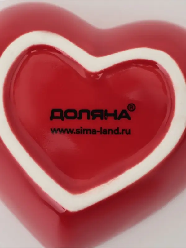 Соусники &laquo;Сердце&raquo;, 7.8&times;7.2&times;2.5 см, набор 4 шт., керамика, красные