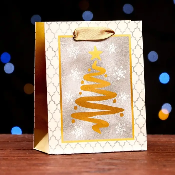 Пакет ламинированный «Елочка» 11.5×14.5×6 см