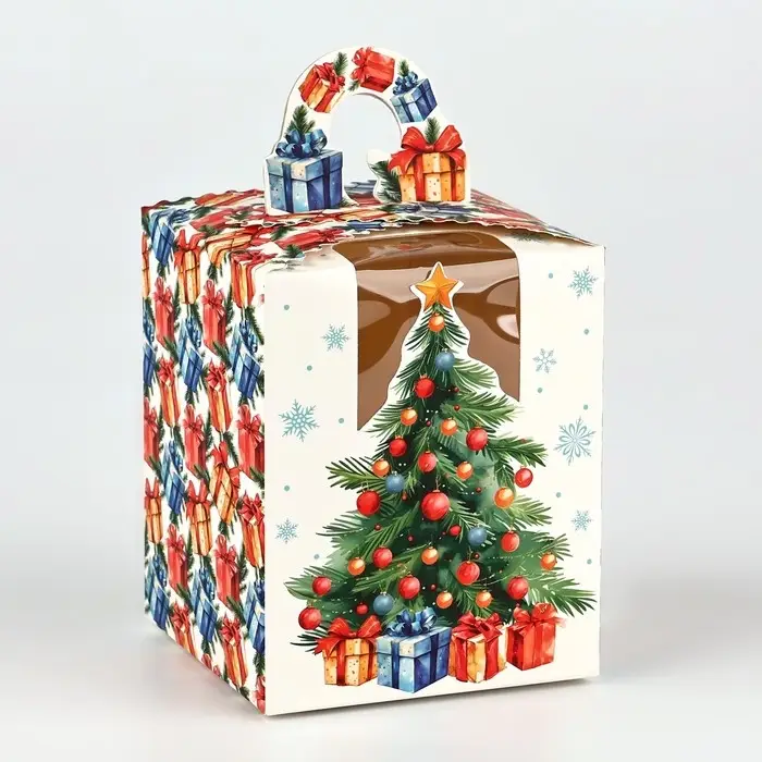 Коробка новогодняя складная «Новогодняя ёлка» 9 х 11 х 9 см Коробка новогодняя складная «Новогодняя ёлка» 9 х 11 х 9 см