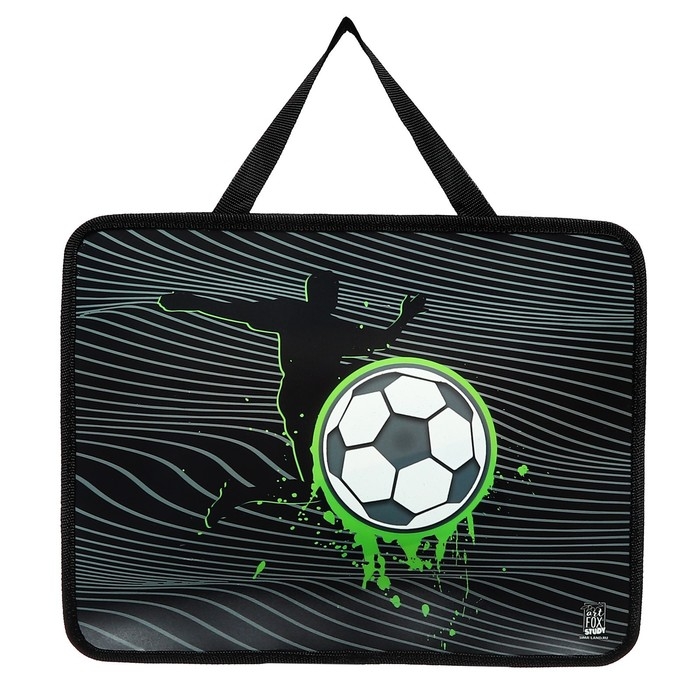 Папка для труда А4 на молнии пластик 75 мм 330×260 ПМ-А4-26 мал «Футбол»