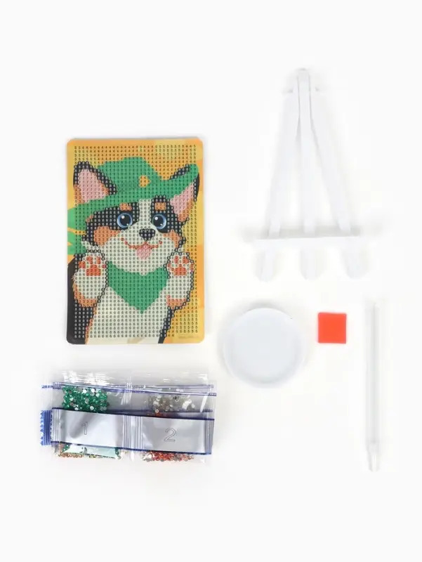 Алмазная мозаика с частичным заполнением &laquo;Добрая собачка&raquo;, 10&times;15 см