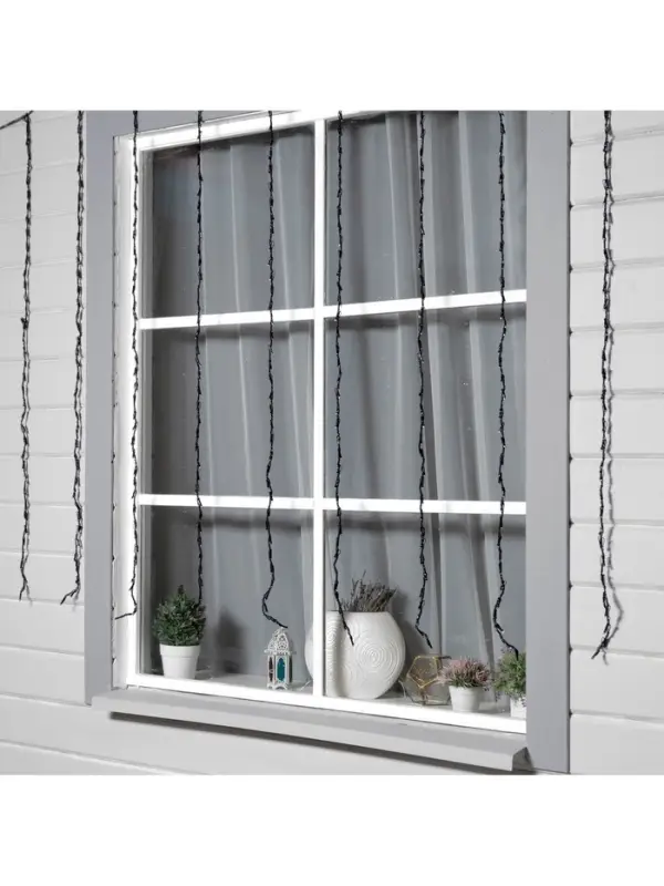 Гирлянда &laquo;Водопад&raquo; 2&times;1.5 м, IP44, тёмная нить, 400 LED, свечение белое, 8 режимов, 220 В