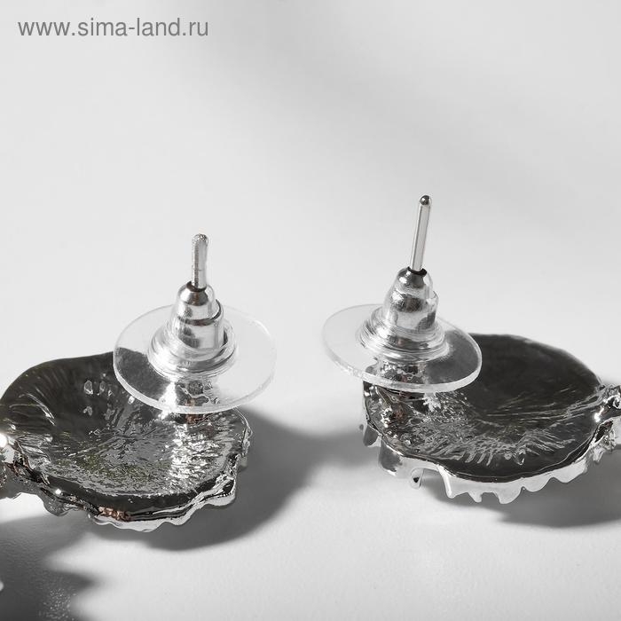 Серьги металл «Карибы» прямоугольные, цвет серебро Серьги металл «Карибы» прямоугольные, цвет серебро