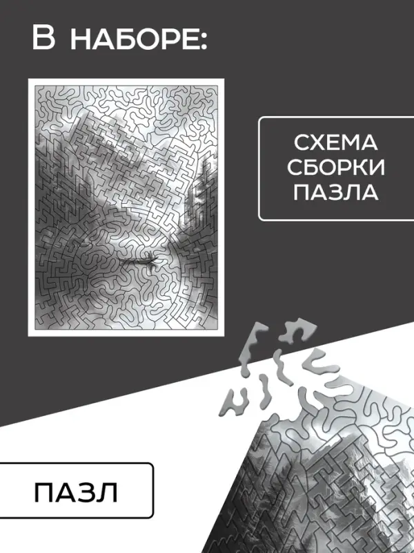 Пазл фигурный &laquo;Чёрное и белое&raquo;, 300 деталей