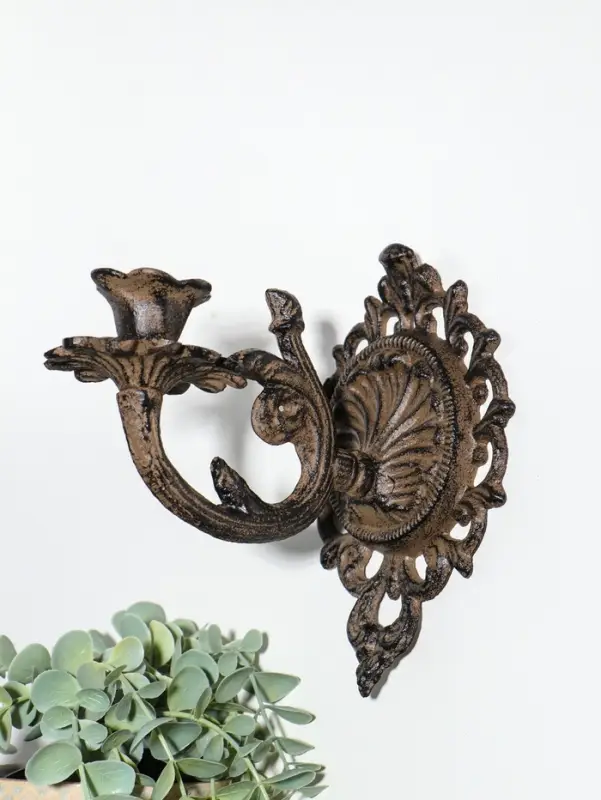 Подсвечник настенный чугун на 1 свечу "Цветок герцога" 18х12,1х16,3 см