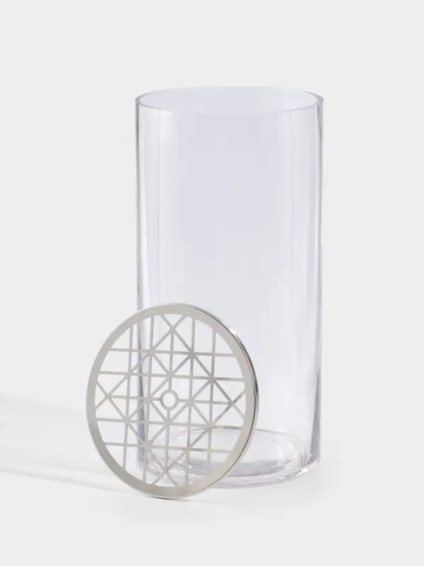 Ваза стекло настольная с крышкой "Альваро" 30х15 см, прозрачный