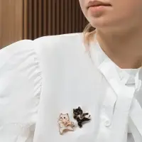 Брошь "Кот" герой, цветная в золоте