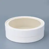 Набор круглых подарочных коробок с окном, завальцованные, белые, 8 шт., 18&times;6 см