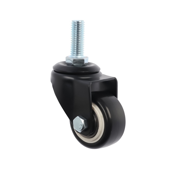 Колесо мебельное ТУНДРА, d=40 мм, поворотное, с футоркой 10х25 мм, без тормоза, черное Колесо мебельное ТУНДРА, d=40 мм, поворотное, с футоркой 10х25 мм, без тормоза, черное