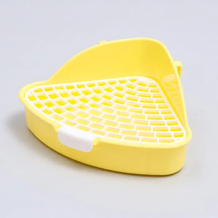 Туалет для кроликов и хорьков &laquo;Пижон&raquo;, 24&times;18&times;11 см, угловой, пластик, жёлтый