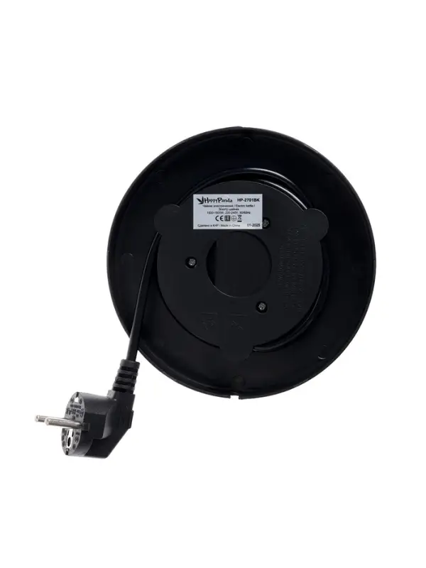 Чайник электрический Happy panda HP-2701BK, стекло, 1.8 л, 1800 Вт, чёрный