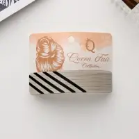 Заколка - автомат для волос QF &laquo;Чара&raquo;, полосы, 9 см, МИКС