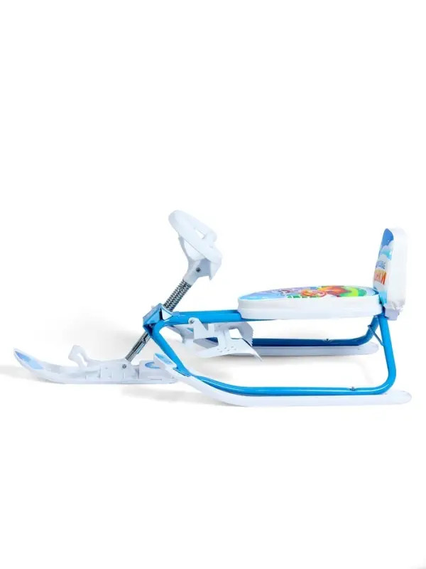 Снегокат растущий &laquo;Морозные гонки&raquo; Snow Cat, со спинкой, белый, голубой