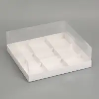 Коробка для муссовых пирожных 9 штук 30&times;30&times;8, Белый