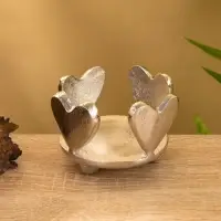 Подсвечник со стеклом &laquo;Сердце&raquo;, 10&times;10&times;10 см, алюминий