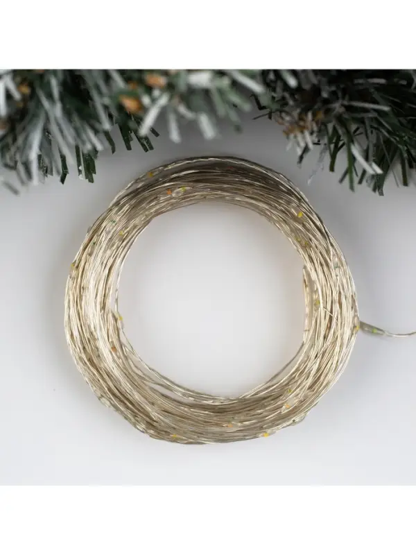 Гирлянда &laquo;Нить&raquo; 20 м, роса, IP20, серебристая нить, 200 LED, свечение мульти, 12 В