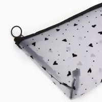 Косметичка дор Сердца, сетка 17*6,5*13,5, отд на молнии, белый Косметичка дор Сердца, сетка 17*6,5*13,5, отд на молнии, белый