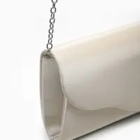 Сумка-клатч женская вечерняя на магните, на цепочке, однотонная, золотистая