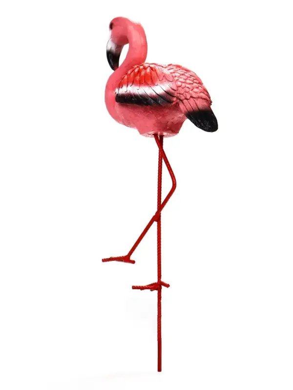 Садовая фигура из полистоуна &laquo;Розовый фламинго&raquo;, 49&times;14&times;23 см