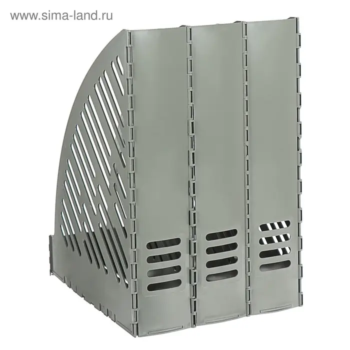 Лоток для бумаг А4, вертикальный, 3 отделения, серый