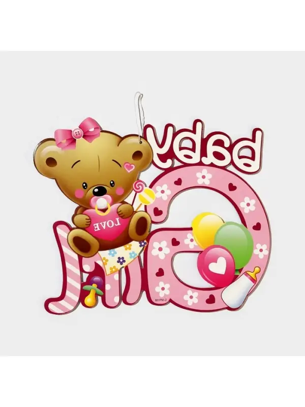 Украшение на гендер пати &laquo;Подвеска Baby Girl&raquo;, 30&times;25 см, розовое