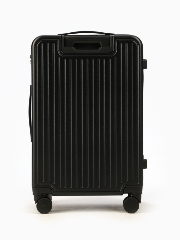 Чемодан 24 Чемодан 24", PС, 42*27*66, отд на молнии, код замок, 4 колеса, черный