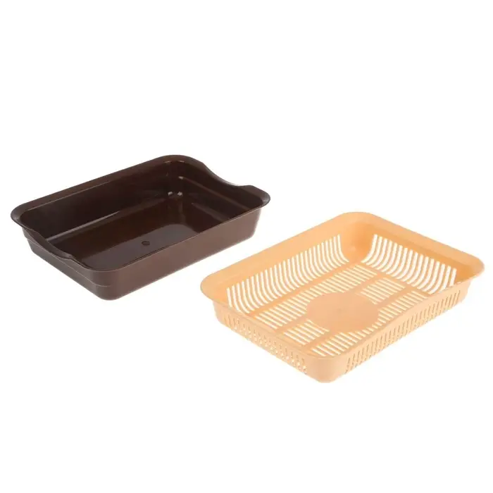 Туалет для кошек, 34.5&times;25.5&times;7.5 см, с сеткой, пластик, коричневый