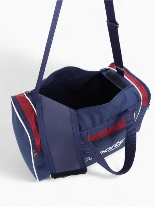 Сумка спорт С007, 40*19*23, отд на молнии, 3 н/кармана, дл ремень, сине/бордовый