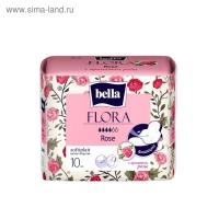 Прокладки женские гигиенические bella FLORA Rose с ароматом розы 10 шт.