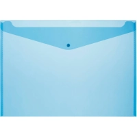 Папка-конверт на кнопке Attache А3, полупрозр.180мкм синий, 5 шт/уп