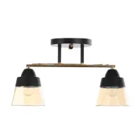 Люстра потолочная BayerLux &laquo;Кансе&raquo;, 2хЕ27, 40 Вт, черно-золотой, 41&times;15&times;23 см