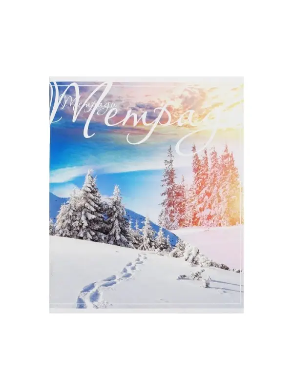 Тетрадь 48 листов в клетку Calligrata &laquo;Пейзаж&raquo;, обложка мелованный картон, блок №2, белизна 75% (серые листы), МИКС