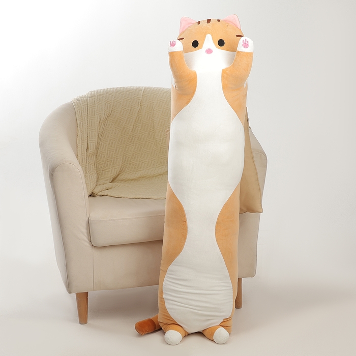 Мягкая игрушка-подушка «Котик», 130 см, цвет рыжий Мягкая игрушка-подушка «Котик», 130 см, цвет рыжий