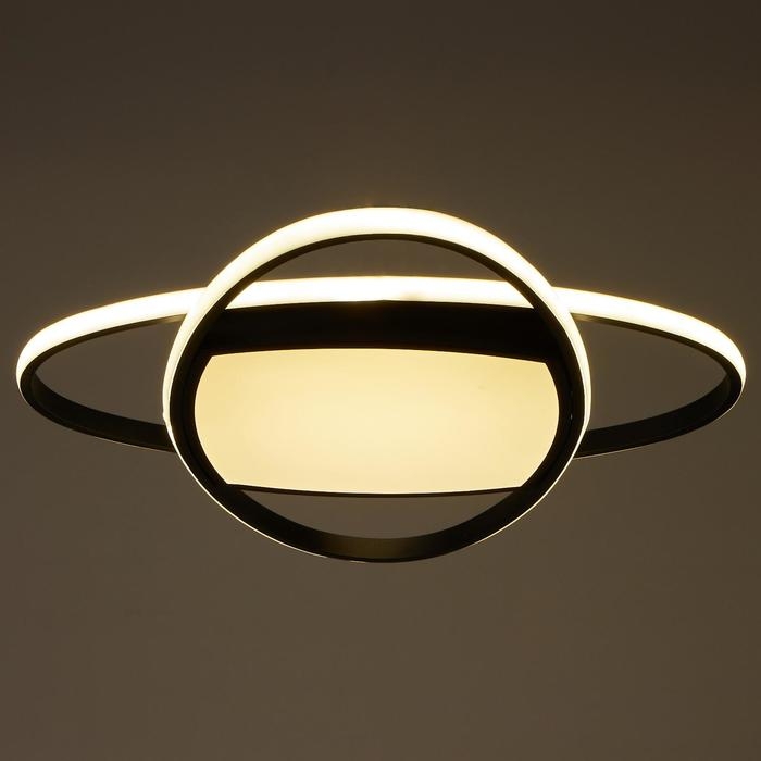 Люстра с ПДУ 1221/1BK LED 90Вт 3000-6000К черный 50х50х9 см BayerLux