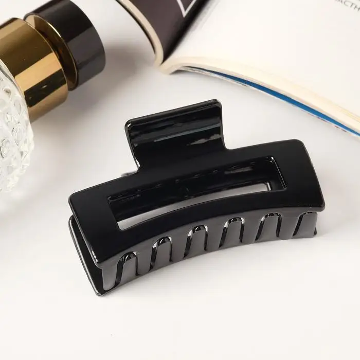 Крабик для волос «Глянец», изгиб геометрия, 7×3.5 см, чёрный Крабик для волос «Глянец», изгиб геометрия, 7×3.5 см, чёрный