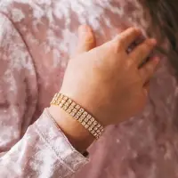 Браслет детский &laquo;Выбражулька. Лед&raquo;, 3 ряда, d=6 см, белый, золотистый