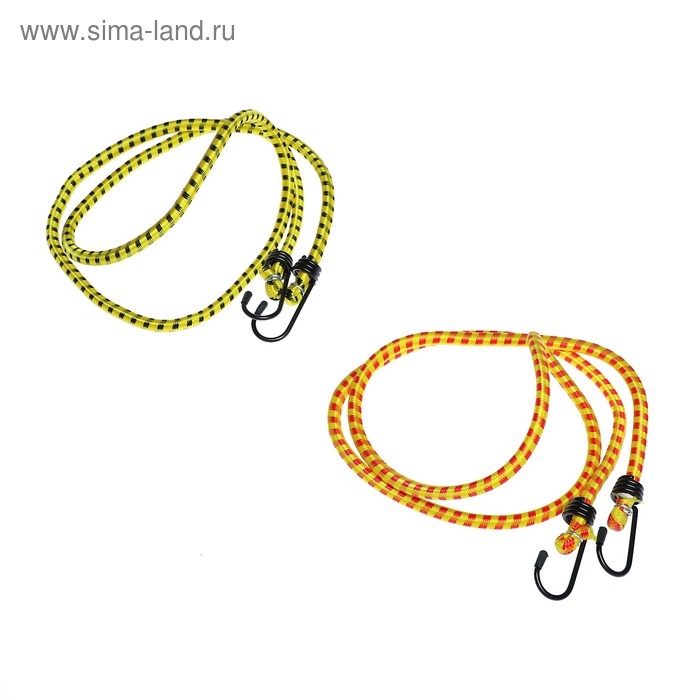 Резинка для крепления багажа TORSO, 120 cм, d8 мм, металлические крючки, МИКС, набор 2 шт Резинка для крепления багажа TORSO, 120 cм, d8 мм, металлические крючки, МИКС, набор 2 шт