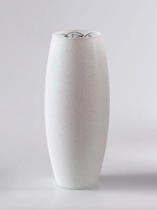 Ваза &laquo;Сфера&raquo;, листочки, h=26 см, стекло, белая