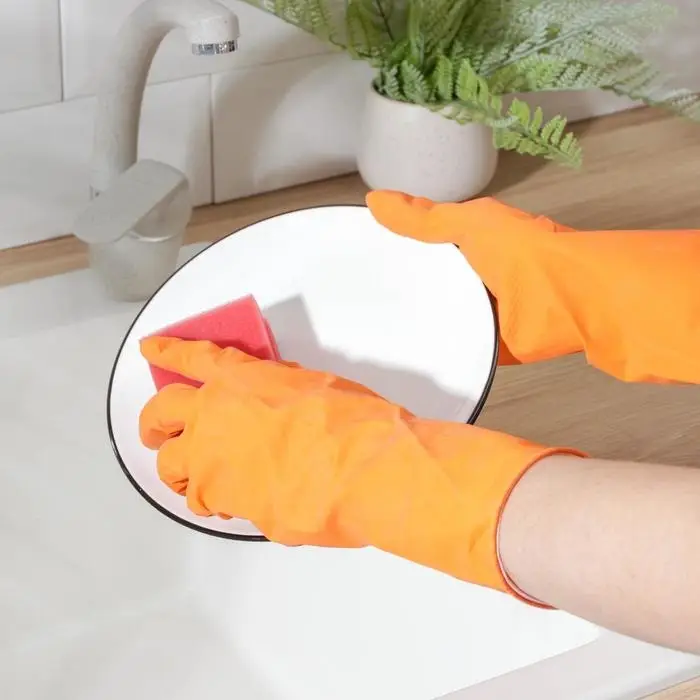 Перчатки хозяйственные Доляна, размер M, латексные, цвет МИКС Перчатки хозяйственные Доляна, размер M, латексные, цвет МИКС