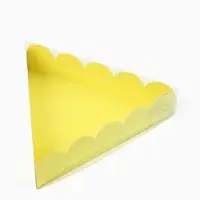 Коробка для печенья, кондитерская упаковка с пластиковой крышкой, &laquo;Жёлтая&raquo;, 18&times;3 см