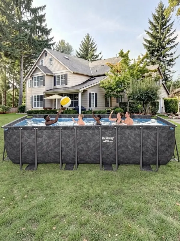 Бассейн каркасный Power Steel, 549&times;274&times;132 см, фильтр-насос, лестница, тент, прямоугольный, 561KA Bestway