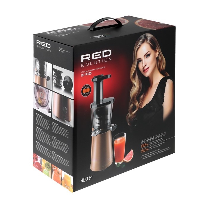 Соковыжималка RED Solution RJ-930S, шнековая, 400 Вт, 0.6/0.6 л, 55 об/мин, шампань Соковыжималка RED Solution RJ-930S, шнековая, 400 Вт, 0.6/0.6 л, 55 об/мин, шампань