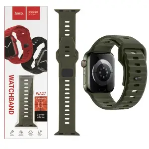 Ремешок для Apl watch 38/40/41mm WA27 stepped pattern solid color silicone strap Army Green HOCO