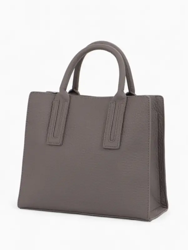 Сумка тоут TEXTURA, с длинным ремнем, средний размер, 29&times;10&times;25 см, однотонная, серая