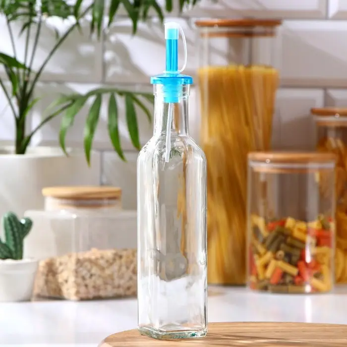 Бутыль стеклянная для соусов и масла «Классик», 270 мл, 5×25 см, цвет крышки МИКС Бутыль стеклянная для соусов и масла «Классик», 270 мл, 5×25 см, цвет крышки МИКС