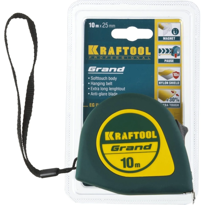 Рулетка KRAFTOOL  Grand, 10 м х 25 мм, (34022-10-25)