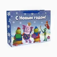 Пакет подарочный &laquo;Новый год&raquo;, Лунтик, XXL. 61 х 46 х 20 см