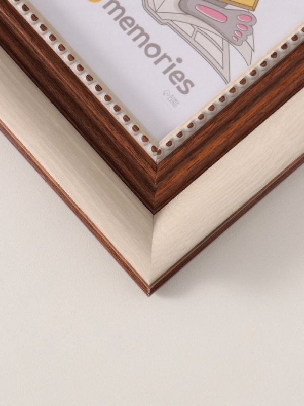 Фоторамка пластик "Любава" 10х15 см, 4020-7407/4 белый с коричневым